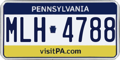 PA license plate MLH4788