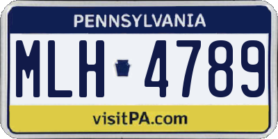 PA license plate MLH4789
