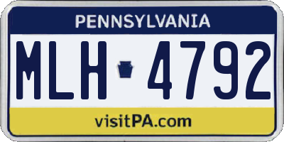 PA license plate MLH4792