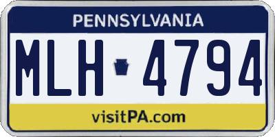 PA license plate MLH4794