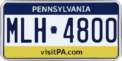 PA license plate MLH4800