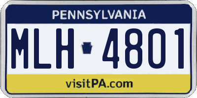 PA license plate MLH4801
