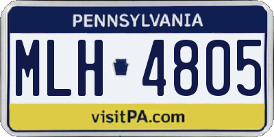 PA license plate MLH4805