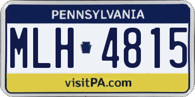 PA license plate MLH4815
