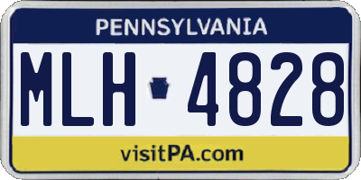 PA license plate MLH4828