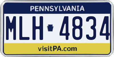 PA license plate MLH4834