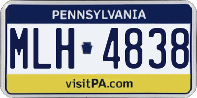 PA license plate MLH4838