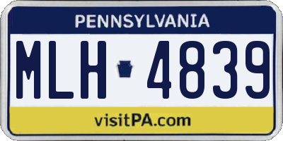 PA license plate MLH4839