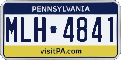 PA license plate MLH4841