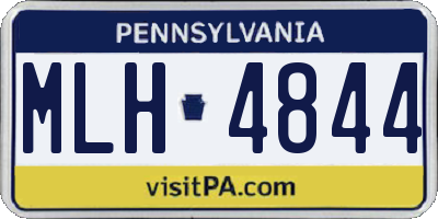 PA license plate MLH4844