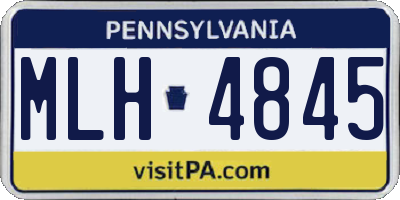 PA license plate MLH4845