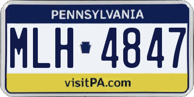 PA license plate MLH4847