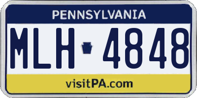 PA license plate MLH4848