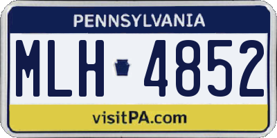 PA license plate MLH4852