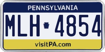 PA license plate MLH4854