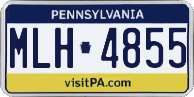 PA license plate MLH4855