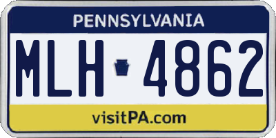 PA license plate MLH4862