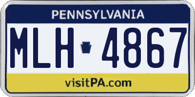 PA license plate MLH4867