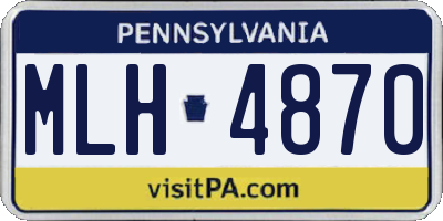 PA license plate MLH4870