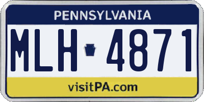 PA license plate MLH4871