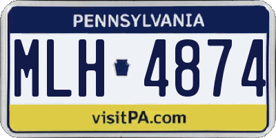 PA license plate MLH4874