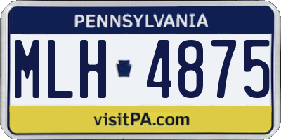 PA license plate MLH4875