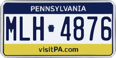 PA license plate MLH4876