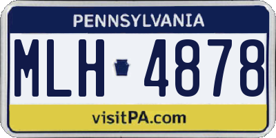 PA license plate MLH4878