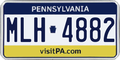 PA license plate MLH4882