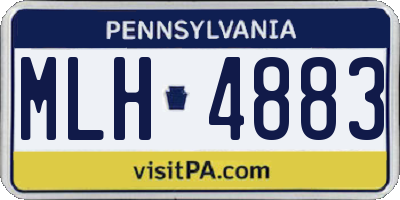 PA license plate MLH4883
