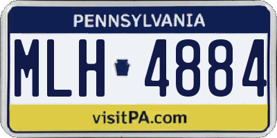 PA license plate MLH4884