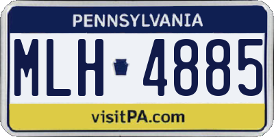 PA license plate MLH4885