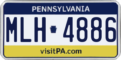 PA license plate MLH4886