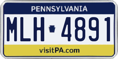 PA license plate MLH4891