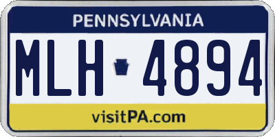 PA license plate MLH4894