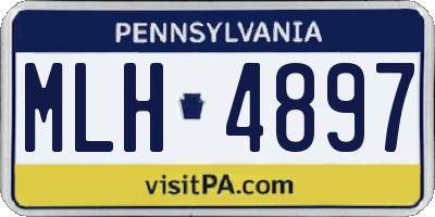 PA license plate MLH4897