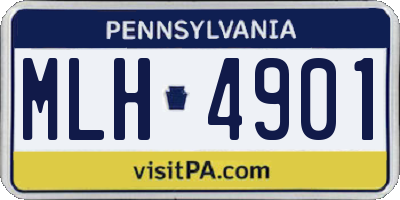 PA license plate MLH4901