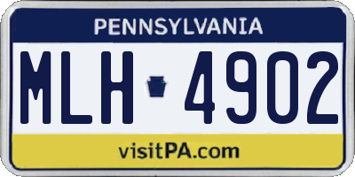PA license plate MLH4902