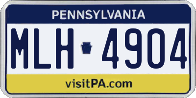 PA license plate MLH4904
