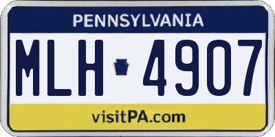 PA license plate MLH4907