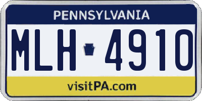 PA license plate MLH4910