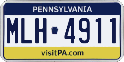 PA license plate MLH4911