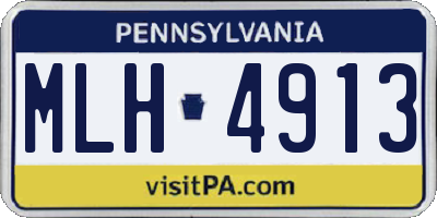 PA license plate MLH4913