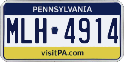PA license plate MLH4914