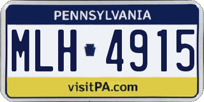 PA license plate MLH4915
