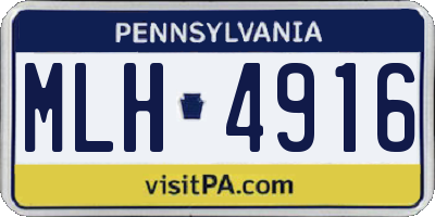 PA license plate MLH4916