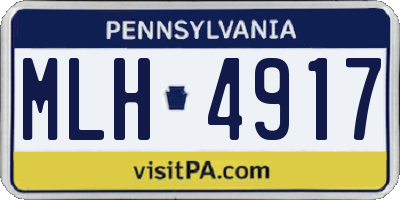 PA license plate MLH4917