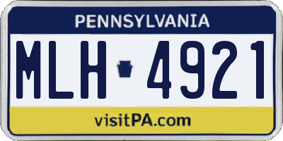 PA license plate MLH4921
