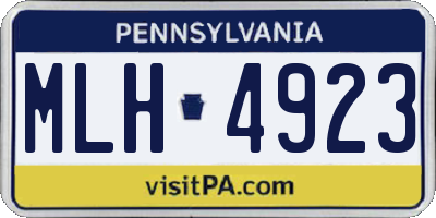PA license plate MLH4923