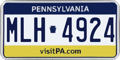 PA license plate MLH4924